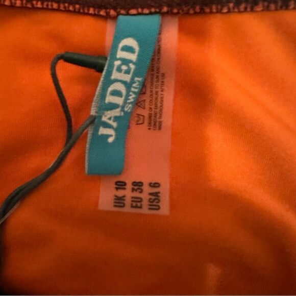 NWT Dollskill Jaded Y2K Orange Ombre Brown Cheeky Bikini Bottom - Picture 3 of 3